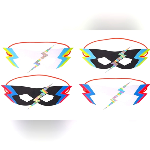 Halloween Meri Meri Superhero Party Masks - Pack of 8 - Picture 1 of 3